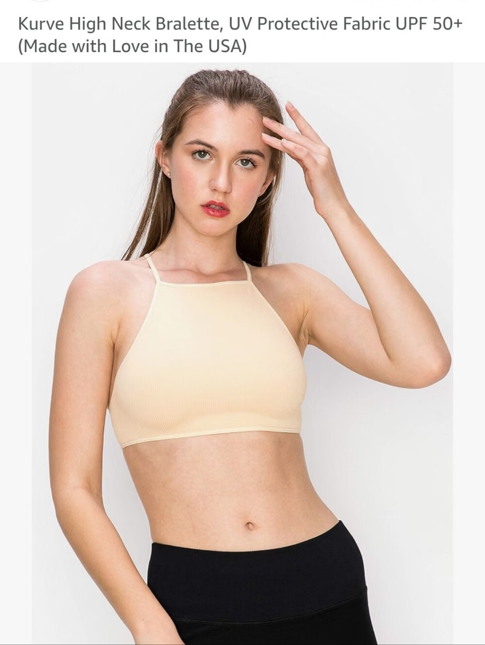 Kurve High Neck Bralette, UV Protective Fabric UPF 50+  Size L - Xl New